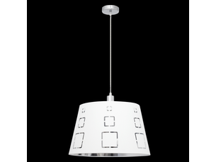 Suspension fabrilamp celaya e27 coloris blanc ø 40 cm hauteur réglable 40-110 cm