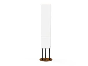 Porte-manteau avec miroir sur pied rotatif 360° acier et panneaux 40 x 40 x 174 cm
