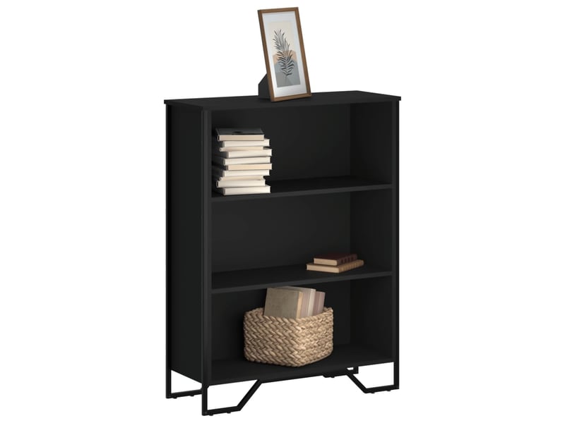  Bibliothèque, meuble de rangement salon noir 80x31x106 cm bois d'ingénierie  - Conforama B