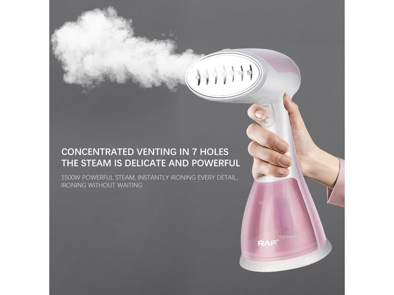  Défroisseur vapeur portable 1500 w – réservoir d'eau de 300 ml – vapeur continue – prise ue – rose  - Conforama E