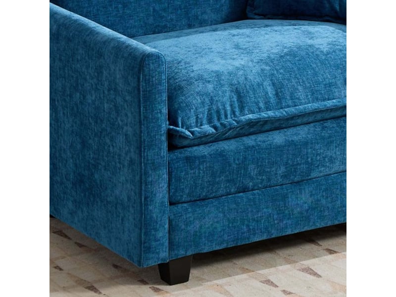 Canapé droit à siège simple, coussin de siège rembourré double couche confortable, tissu chenille respirant, bleu  - Conforama E