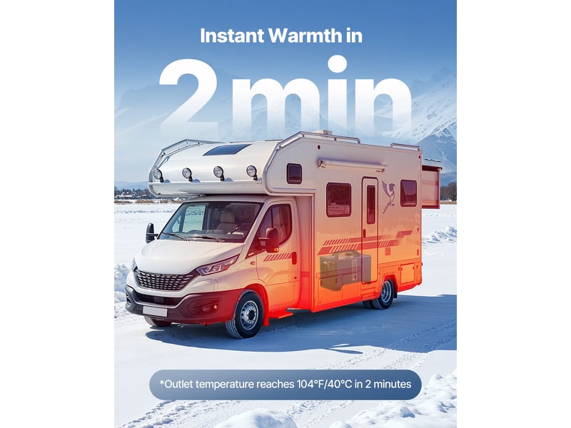 Vevor chauffage diesel 8 kw 12 v24 v - réchauffeur d’air portable avec télécommande et écran lcd, réservoir 5 l, pour camion camping-car caravane XMZ-W-D4 - Conforama D