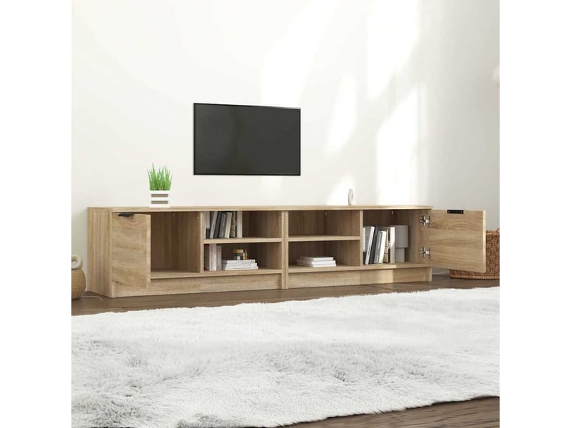  Lot de 2 meuble tv bas salon chêne sonoma 80x35x36,5 cm bois d'ingénierie  - Conforama C