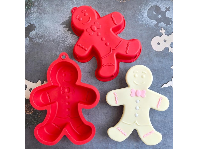  Moule à gâteau en silicone pour d'épices, bonhomme en d'épices, moule en silicone pour fondant, bonhomme en d'épices, moule à gâteau anti-adhésif  - Conforama C