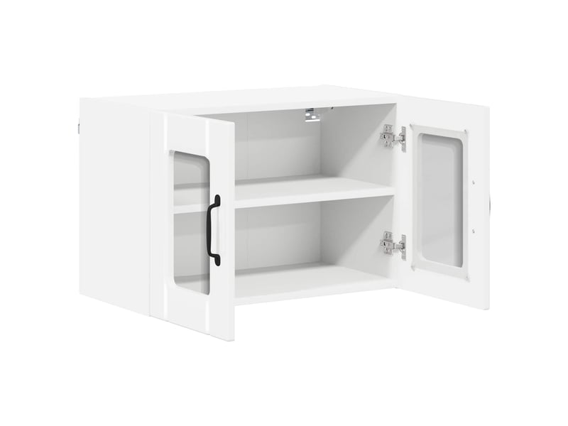  Meuble mural de cuisine, cabinet en verre mural blanc brillant 60x31x40cm shl8837  - Conforama E