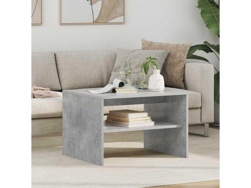  Table basse - table de salon - table à thé gris béton 60 x 50 x 40 cm bois d'ingénierie  - Conforama B