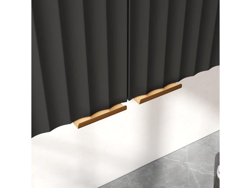  Armoire murale cuisine noire 3 portes, meuble suspendu rangement mdf 90x60x29 cm pour salle de bain et salon  - Conforama D