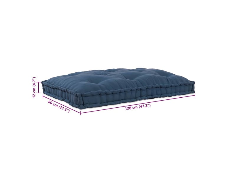  Coussin de canapé sur palette, coussin de chaise indigo 120 x 80 x 12 cm tissu cf54216  - Conforama E