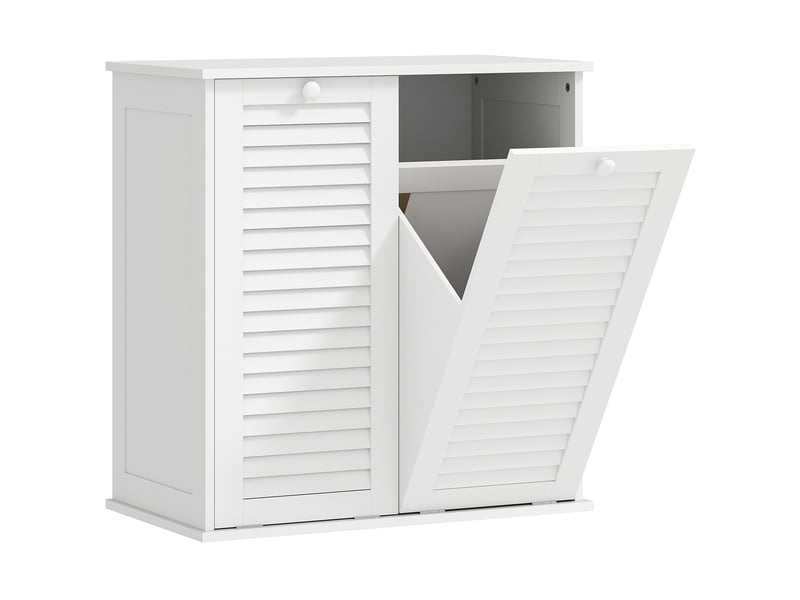  Meuble à linge 2 compartiments avec portes persiennées 70 cm westcott  - Conforama A