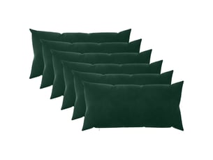 Lot de 6 coussins avec oreiller, coussins décoratifs heerlen vert foncé velours cf50944