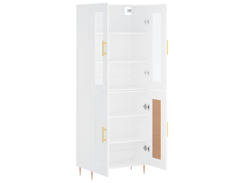  Buffet haut - bahut - meuble de rangement blanc 69,5x34x180 cm bois d'ingénierie  - Conforama D