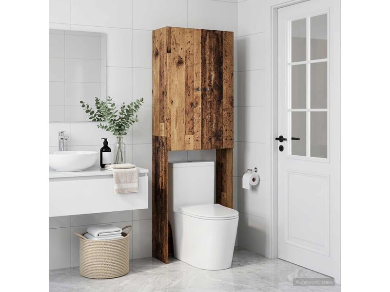 Armoire de toilette, meuble de toilette breda bois ancien 66x25.5x190 cm - Conforama C