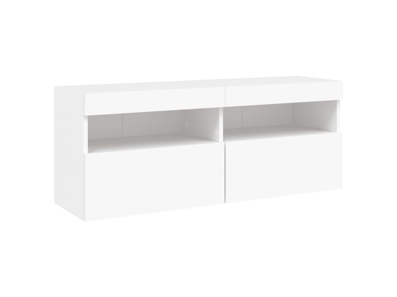  Meuble tv - banc tv - meuble de rangement mural avec lumières led blanc 100x30x40 cm  - Conforama C