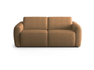Canapé droit convertible HOMIFAB Suzie 3 places Tissu marron