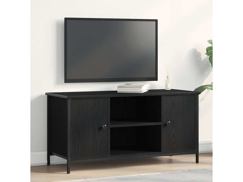  Meuble tv - banc tv - meuble de rangement 100 x 40 x 50 cm chêne noir bois d'ingénierie  - Conforama B