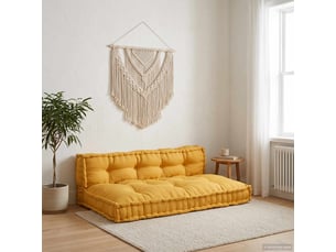 Coussin de canapé sur palette, coussin de chaise 2 pc tissu jaune 120 x 80 x 38 cm cf54204