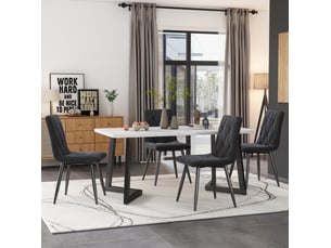 Ensemble table rectangulaire 0 banc(s) 4 chaise(s) 0 tabouret(s) inclu(s) <strong>BEAOK</strong> <strong></strong> 
