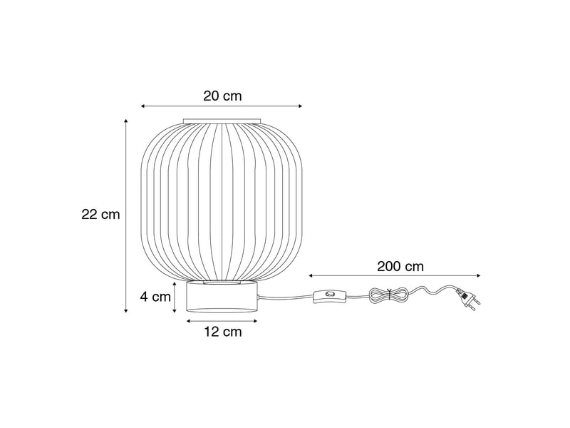  Lampe de table art déco noire avec verre fumé avec cordon lumineux e27 - karel  - Conforama D