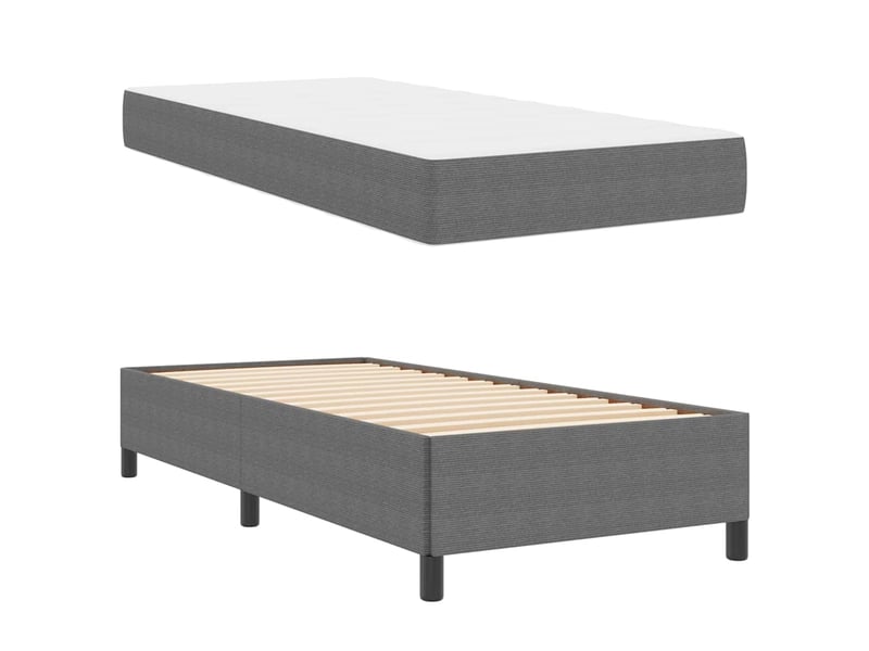 Lit simple- lit adulte - cadre de lit avec matelas gris clair 100 x 200 cm tissu - Conforama C