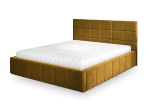 Lit coffre 200x200 cm <strong>MASSENO</strong>  <strong></strong> coloris jaune