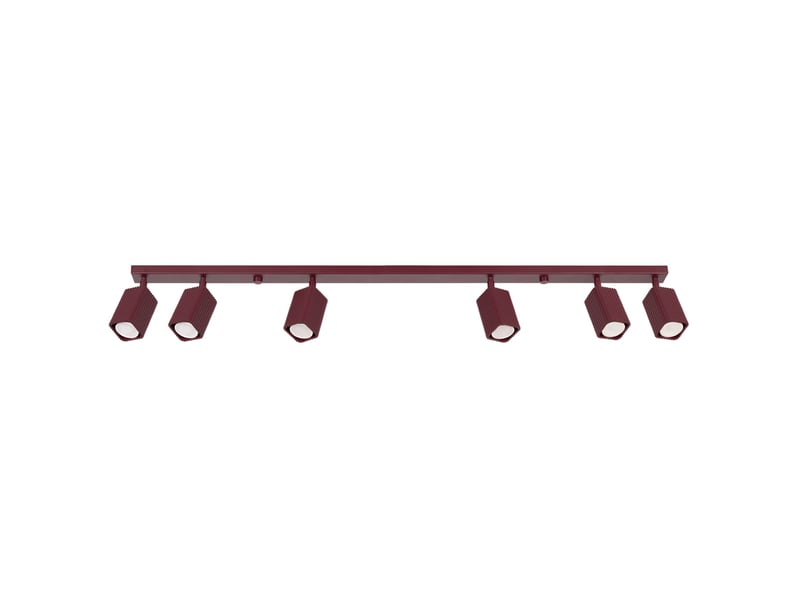  Plafonnier rayo 6l bordeaux aluminium moderne 16.5x117x6cm SL.3224 - Conforama A