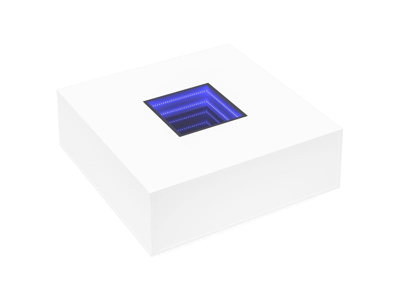 Table basse | table d'appoint salon avec led infini blanc 100x100x40 cm - Conforama C