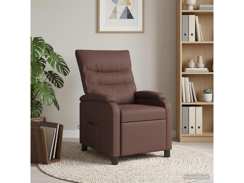  Vidaxl fauteuil de massage inclinable marron simili cuir  - Conforama B