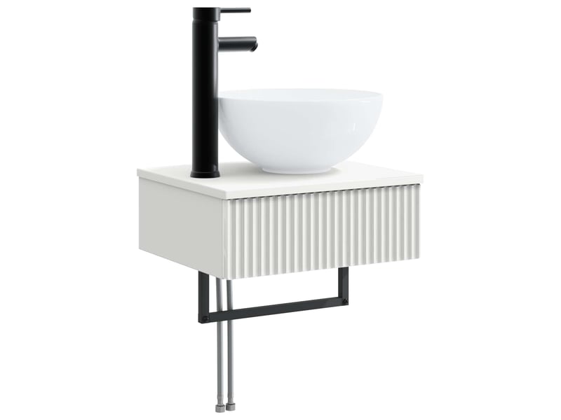  Ensemble de mobilier de salle de bain 3 pc blanc cf64244  - Conforama D
