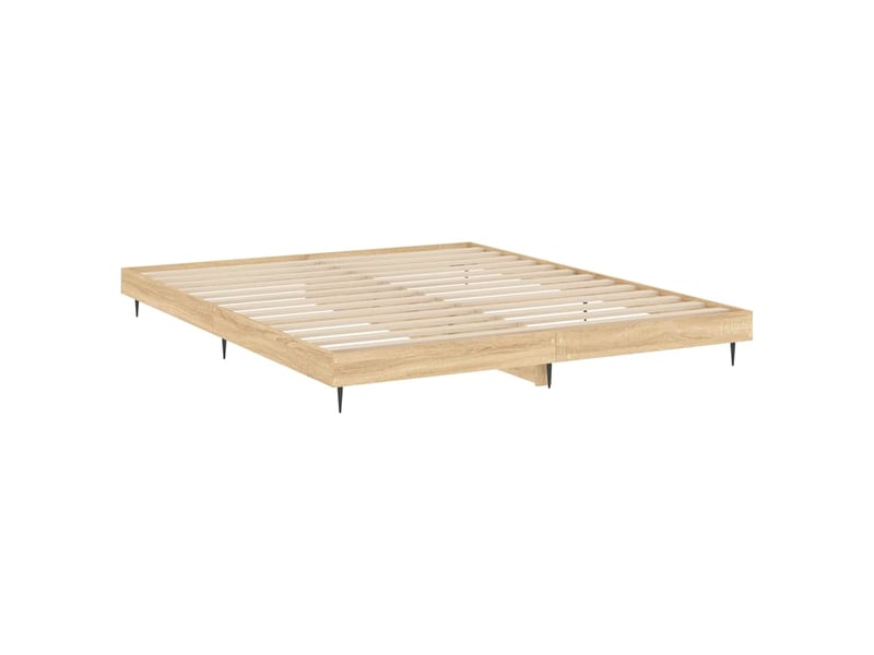  Lit double- lit adulte -  cadre de lit sans matelas chêne sonoma 200x200 cm  - Conforama D