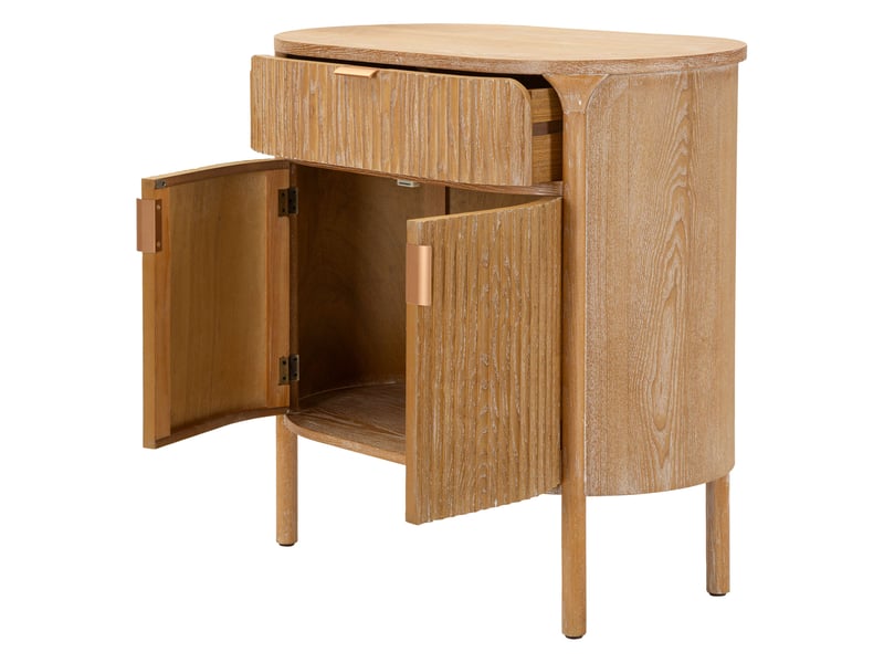  Crédence falomo, buffet un tiroir, 81x46x82h cm marron cerisier Falomo - Conforama E
