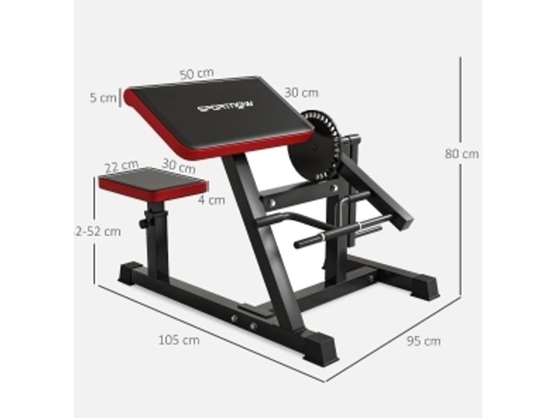Banc de musculation biceps triceps 105 x 95 x 80 cm noir en simili cuir, siège réglable 5 positions - Conforama C