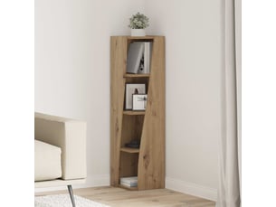 Meuble d'angle, meuble de rangement salon 27,5x27x102cm bois d'ingénierie chêne artisanal
