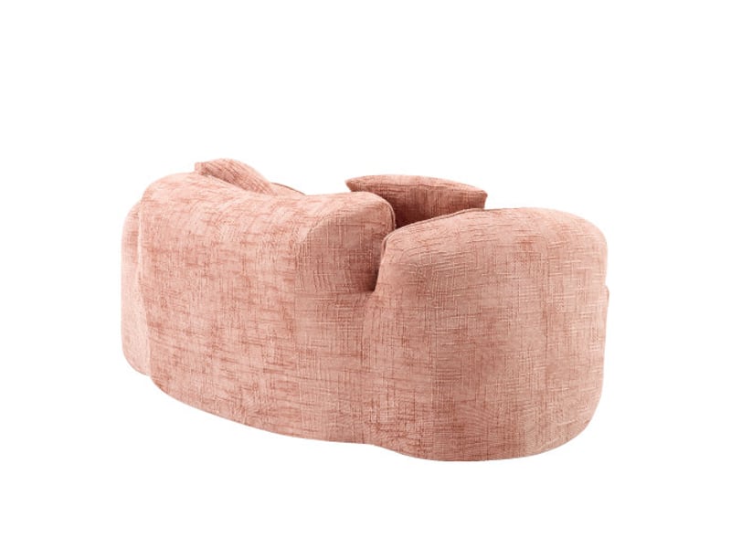  Canapé droit 2 places avec 2 coussins, pour salon, chambre, rose  - Conforama D