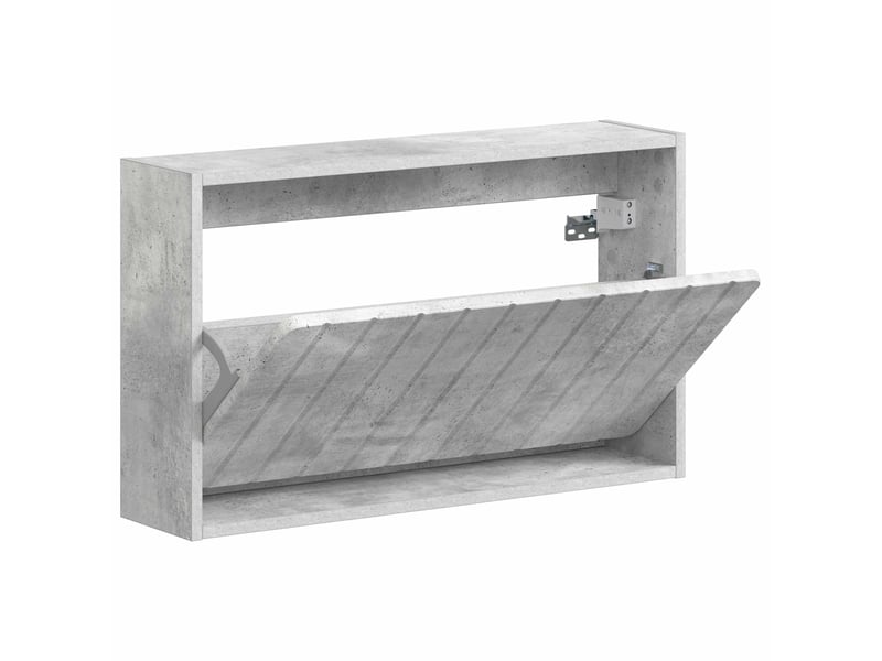  Meuble à chaussures mural, armoire à chaussures zwolle 71x17x43 cm gris béton  - Conforama C