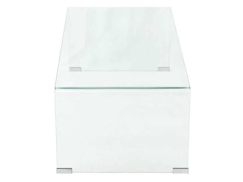  Table basse | table d'appoint salon 98x45x30 cm verre trempé transparent  - Conforama C