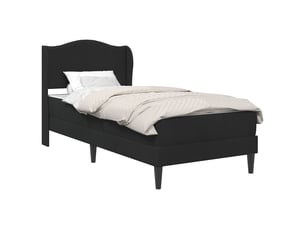 Lit adulte, lit simple, cadre de lit avec tête de lit noir 90x200cm velours cf3392