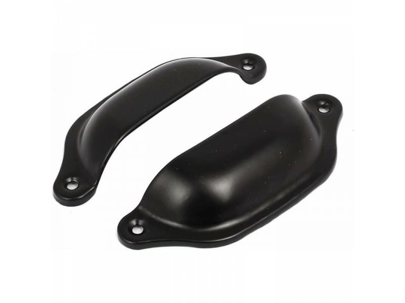  Poignée de porte coulissante - poignée pour meuble - fer - 10 pièces - 9,8 x 3,3 cm - noir  - Conforama B
