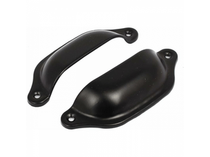 Poignée de porte coulissante - poignée pour meuble - fer - 10 pièces - 9,8 x 3,3 cm - noir