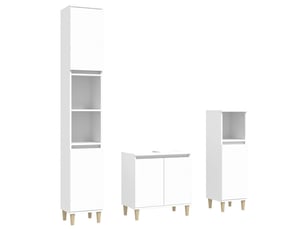 Ensemble de meubles salle de bain 3 pcs blanc bois d'ingénierie cf63935