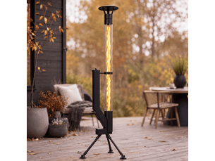 Zmh poêle à granulés mobile 6kw poêle extérieur sur trépied chauffage pour jardin et terrasse
