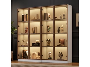 Vitrine coloris blanc 3 étagère(s) TCQPZ  - 80 cmx160 cm