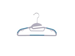 Lot de 20 cintres en plastique ultra robustes et antidérapants – bleu