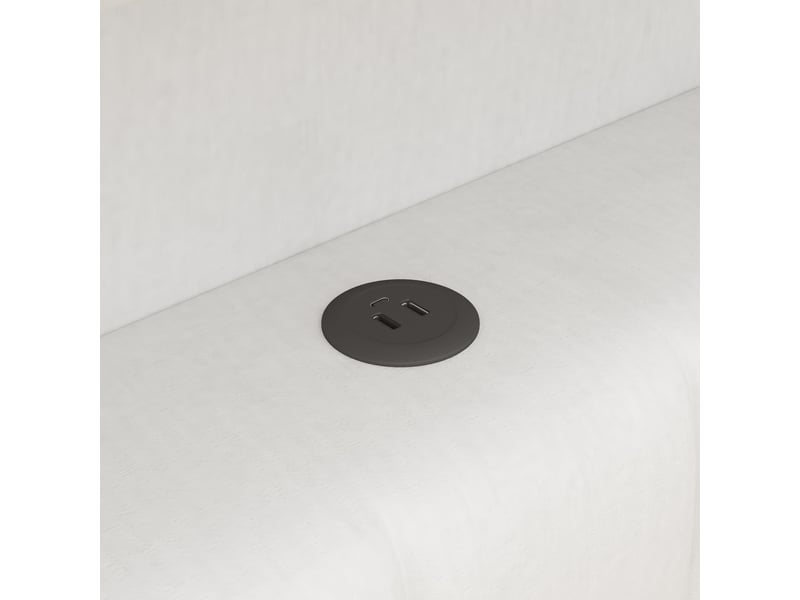  Lit rembourré pour enfant, 90x200 cm, avec lit gigogne, tiroirs de rangement, led et charge usb, blanc  - Conforama E