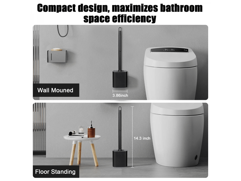  Brosse wc,brosse toilettes wc en silicone pour profondeur avec manche en plastique antidérapant  - Conforama E