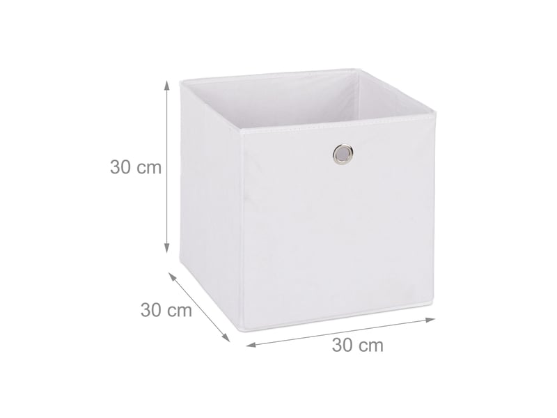  Lot de 2 boîtes de rangement pliables pratiques 30 x 30 x 30 cm en tissu gris 13_0006425  - Conforama B