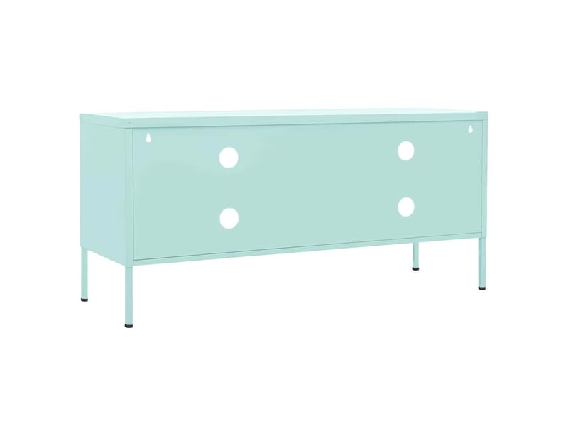  Meuble tv - banc tv - meuble de rangement vert menthe 105x35x50 cm acier  - Conforama E