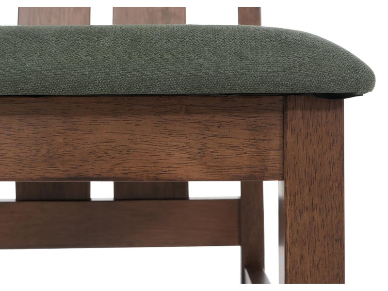 Lot de 6 chaises de salle à manger hwc-m58, chaises de cuisine, chaises à dossier, tissutextile, bois massif - structure foncée, vert foncé - Conforama E