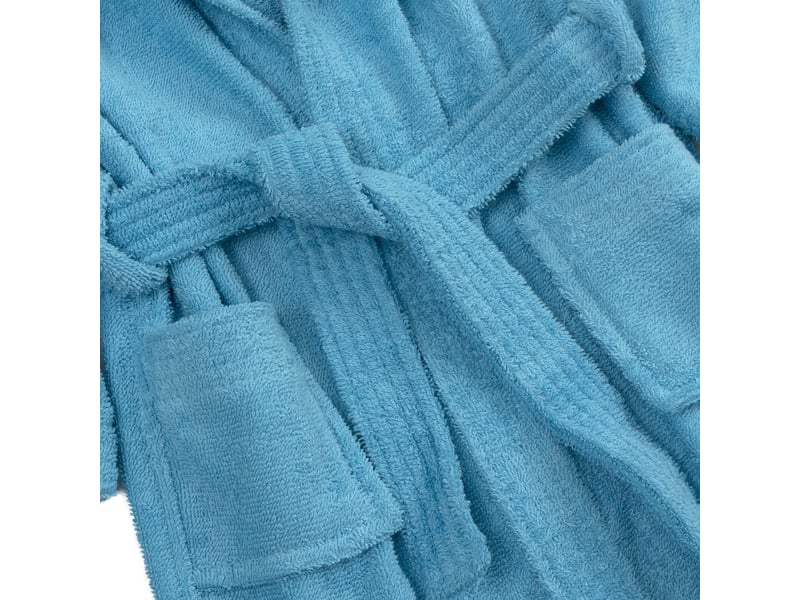  Peignoir de bain enfant interbaby taille 14 ans - turquoise - coton éponge, boîte cadeau 00516-T14-30 - Conforama E