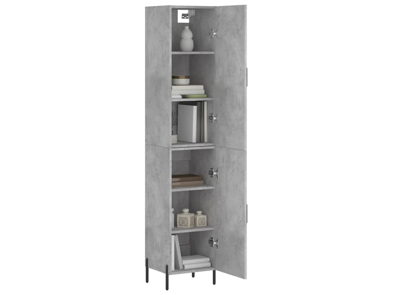  Buffet haut - bahut - meuble de rangement gris béton 34,5x34x180 cm bois d'ingénierie  - Conforama C