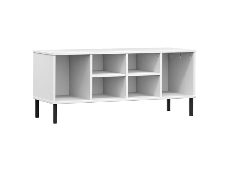  Meuble à chaussures, étagère à chaussures pieds en métal blanc 106x35x45cm bois oslo  - Conforama A